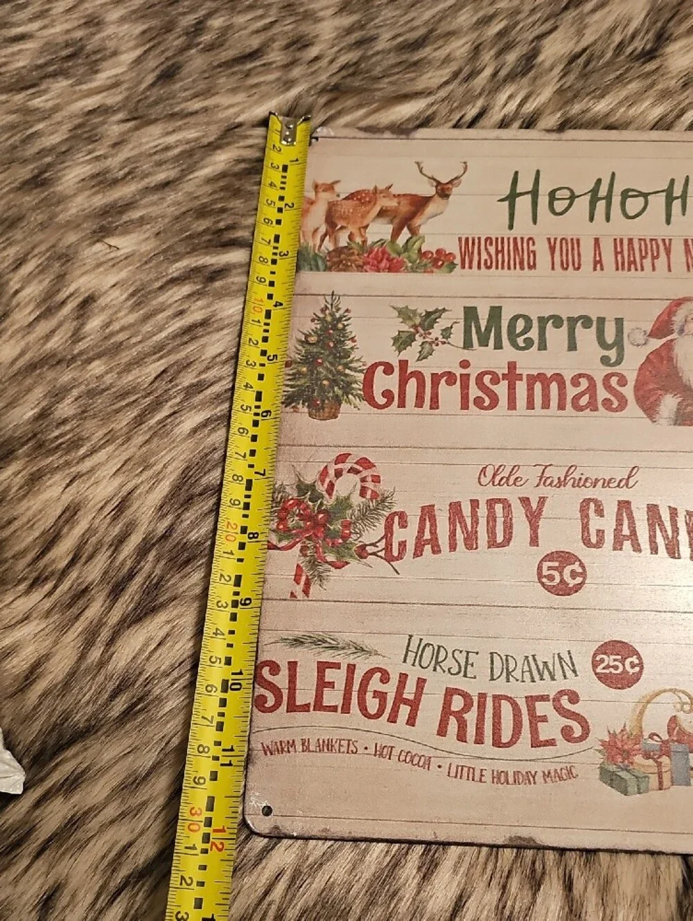 Merry Christmas Holiday Wall Sign - Red & Green